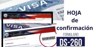 Hoja de confirmación de cita CAS para visa americana