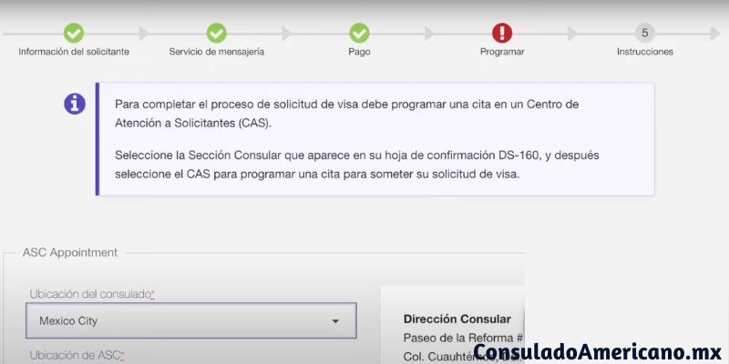 programar cita en el cas